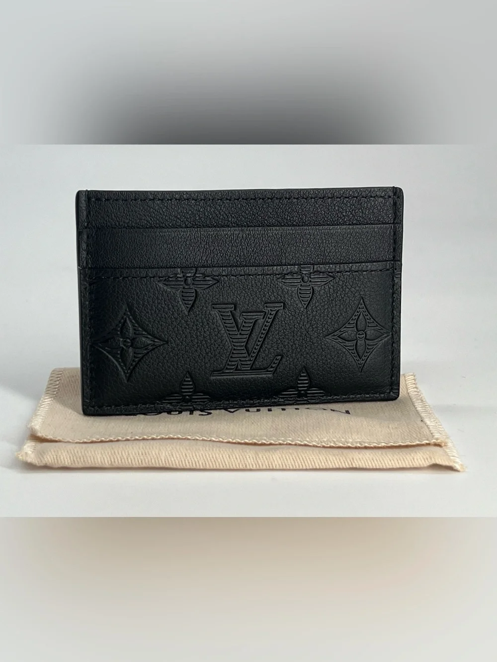 Louis Vuitton Double Card Holder In Black Monogram Canvas